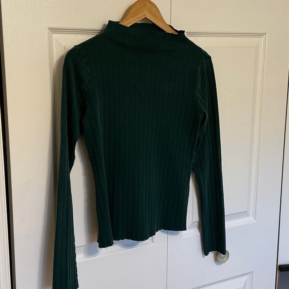 Women's Dark Green Ribbed Top